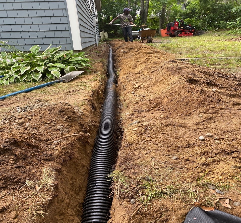 French Drain Systems Installation - Yarmouth Port, MA | Scott's Landscaping