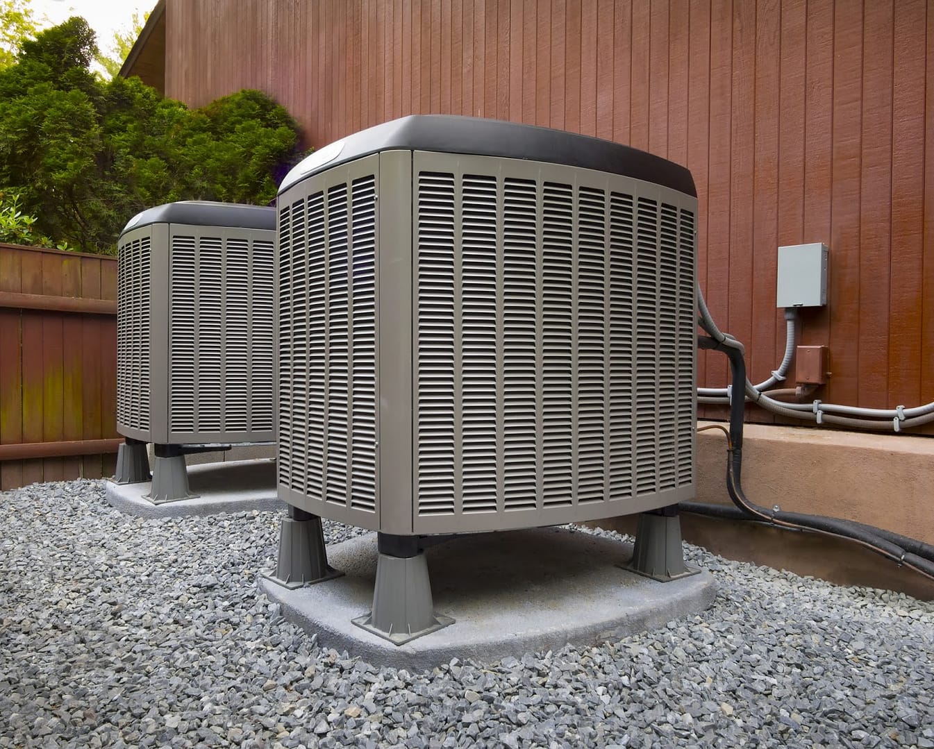 Air conditioning units outside