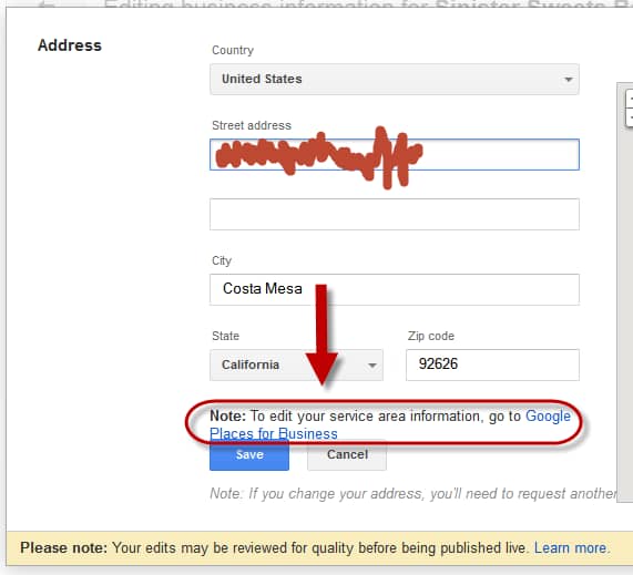 hide your address feature in new G+ Local dashboard