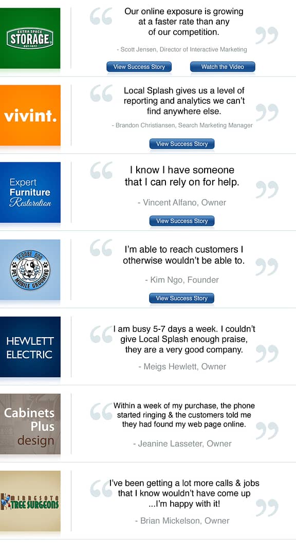 Local Splash Client Success Stories Reviews