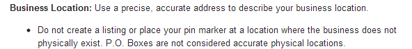 google places guidelines business location physical address