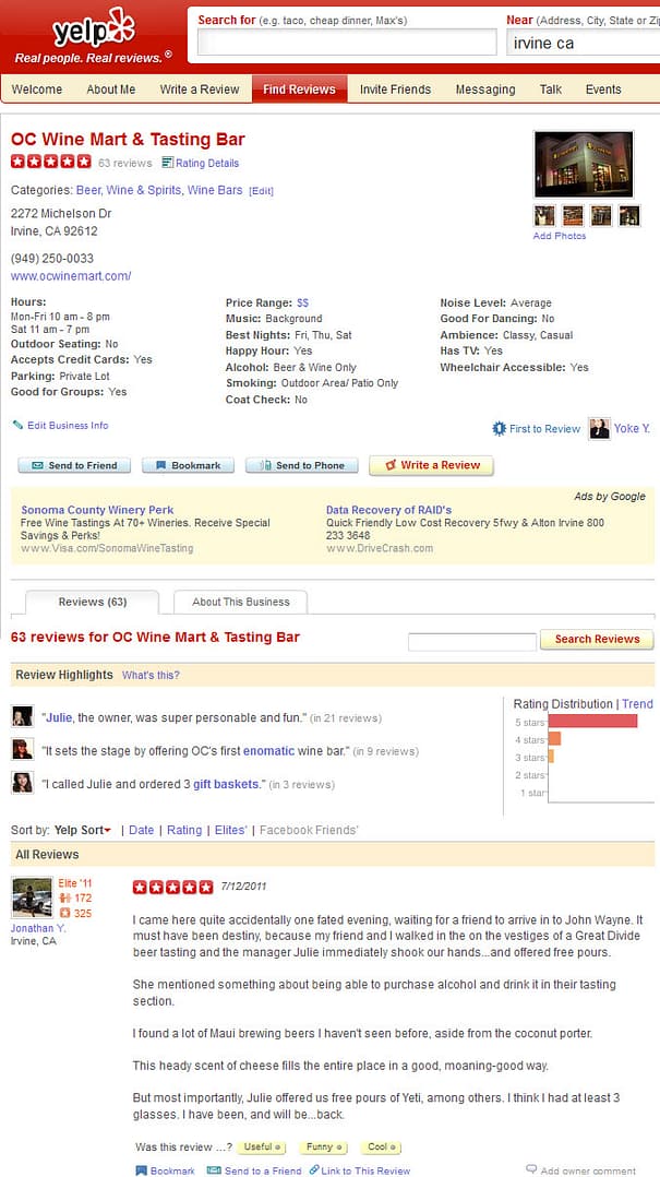 Yelp 1 YelpProfilePage