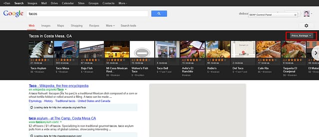 Filter on Google Local Carousel