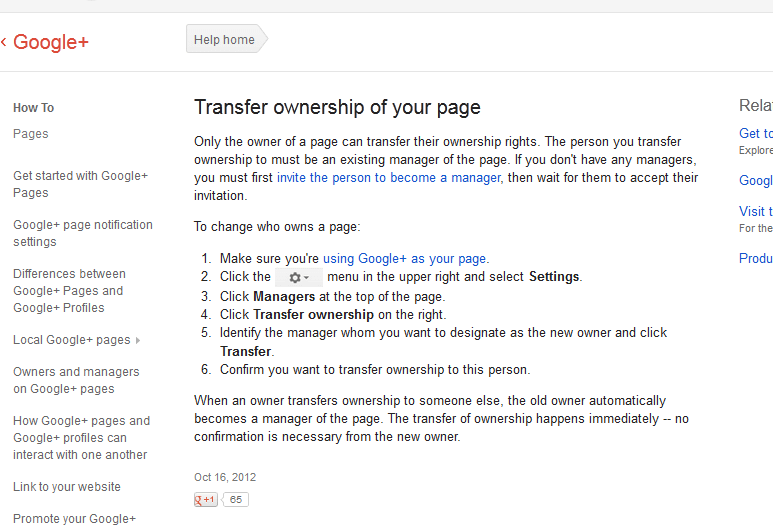 transfer ownership in new G+ Local dashboard