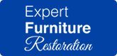 a blue sign that says expert furniture restoration