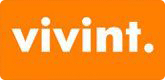 An orange background with the word Vivint on it