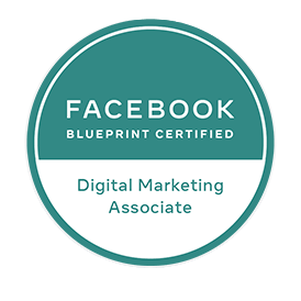 A green circle with the words Facebook blueprint certified on it
