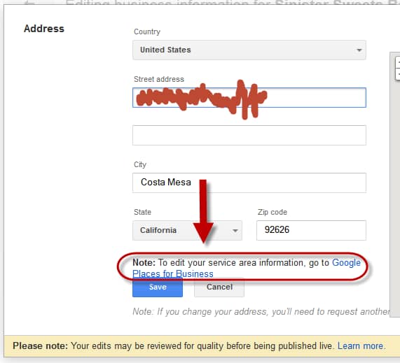 Hide your address feature in new g+ local dashboard