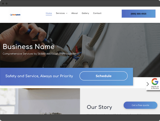 A web page for a plumbing company.
