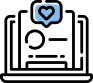 A computer screen with a blue heart on it, mobilizing the versatility and potential of technology