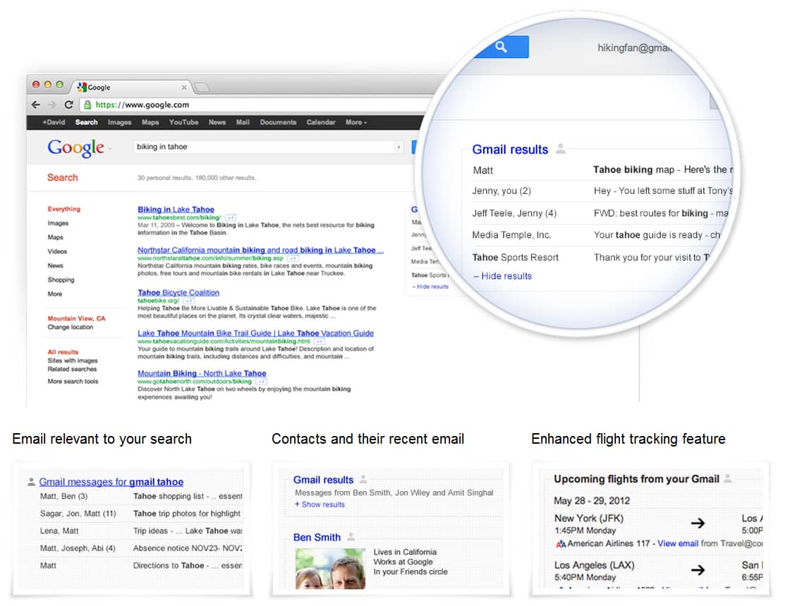 Gmail Will Be Integrated in Google Search Results - Local Splash